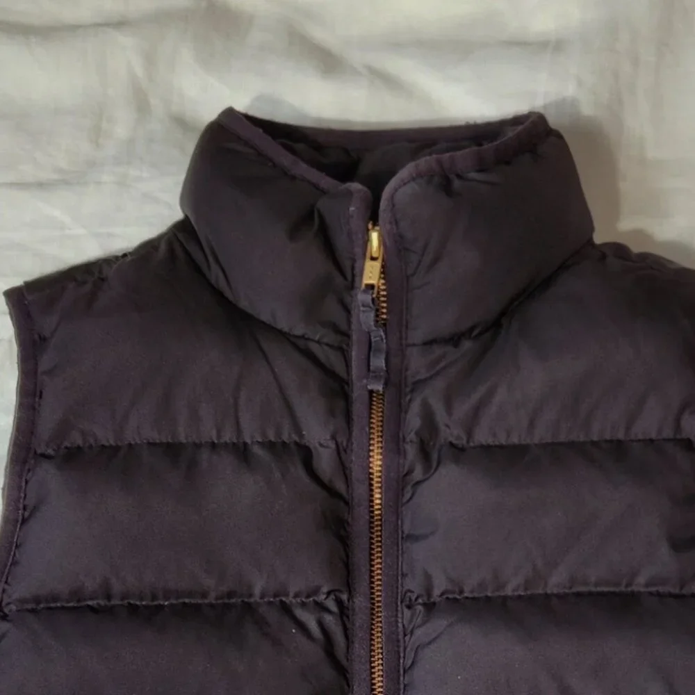 J Crew Down Mountain Puffer Black Vest Size XS Women Full Zip Alpine Ski Cabin